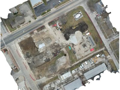 Orthomosaic site map of a construction project