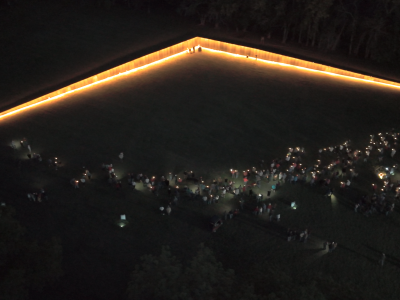 Wall That Heals Agent Orange awareness lighting